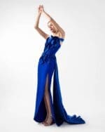 Rhapsody Royal Blue Taffeta Gown - Image 6