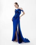Rhapsody Royal Blue Taffeta Gown - Image 2