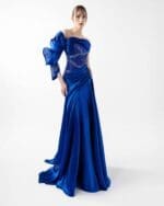 Midnight Grace in Sculpted Organza and Lace Gitane Dress - Image 3