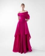 Opulent Fuscia Sculpted Gown