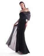 Nocturne Draped Off-Shoulder Gown - Image 3