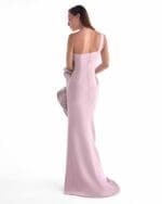 Three-Dimensional Embroidered Waves in Soft Pink Poised Dress - Image 2
