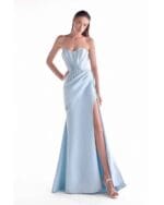 Cinched Waist Beading, Ice Blue Gown