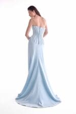 Cinched Waist Beading, Ice Blue Gown - Image 2