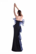 Twisted Dual Tone Fluid Organza Black Gown - Image 2