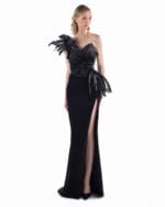 Noir Wing Column Gown