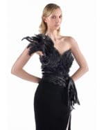 Noir Wing Column Gown - Image 2