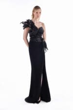 Noir Wing Column Gown - Image 3