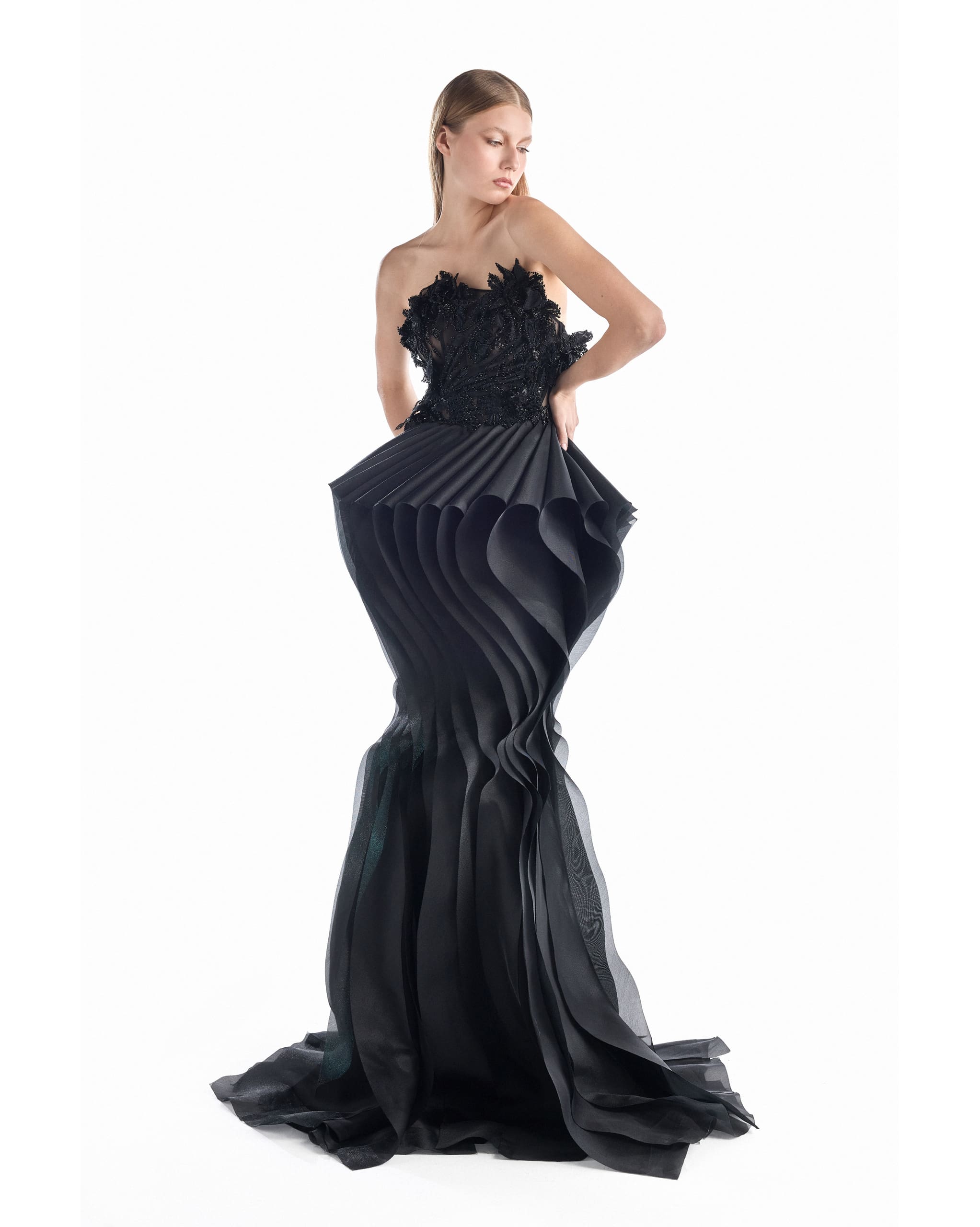 GCS 2205 (55553) Obsidian Petal Mermaid Gown - Image 1