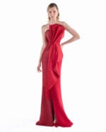 Vermilion Drapé Column Gown