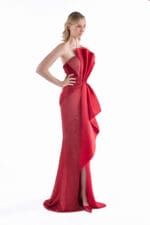 Vermilion Drapé Column Gown - Image 3