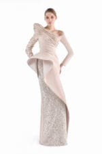 Nude Helix Column Gown - Image 3