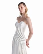 Ivory Ripple Column Gown - Image 2