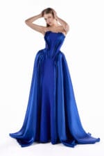 Sapphire Cascade Evening Gown - Image 2