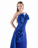 Cobalt Rosette Column Gown - Image 2