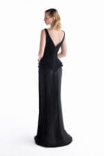 Noir Bellflower Column Gown - Image 3