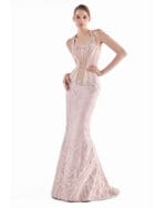 Blush Mosaic Corset Gown