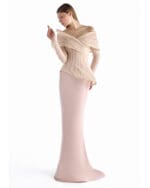 Blush Lattice Column Gown