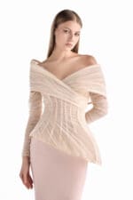 Blush Lattice Column Gown - Image 3