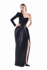 Noir Quill Envelope Gown - Image 3