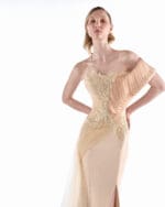 Golden Zephyr Column Gown - Image 2
