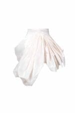 Asymmetrical Draped Taffeta Mini Skirt - Image 2