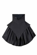 Cinched Waist Balloon Black Skirt - Image 2