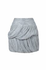 Silver Lamé layered Pleats Mini Skirt - Image 2