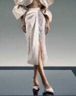 Sequined Gold Taffeta Draped Skirt